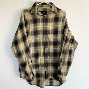 Banana Republic Cabinwear Men’s Flannel Yellow Black Button Down Shirt Size M